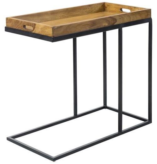 Beistelltisch In Tablettform Echtholz Sheesham/Schwarz