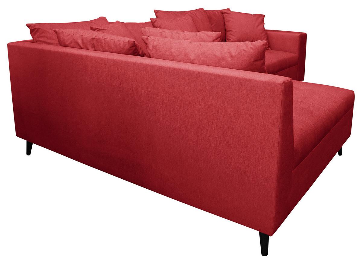 Ecksofa Pruno, Rot S: 174x247 Cm - Rot/Schwarz, Design, Textil (174/247cm) - MID.YOU