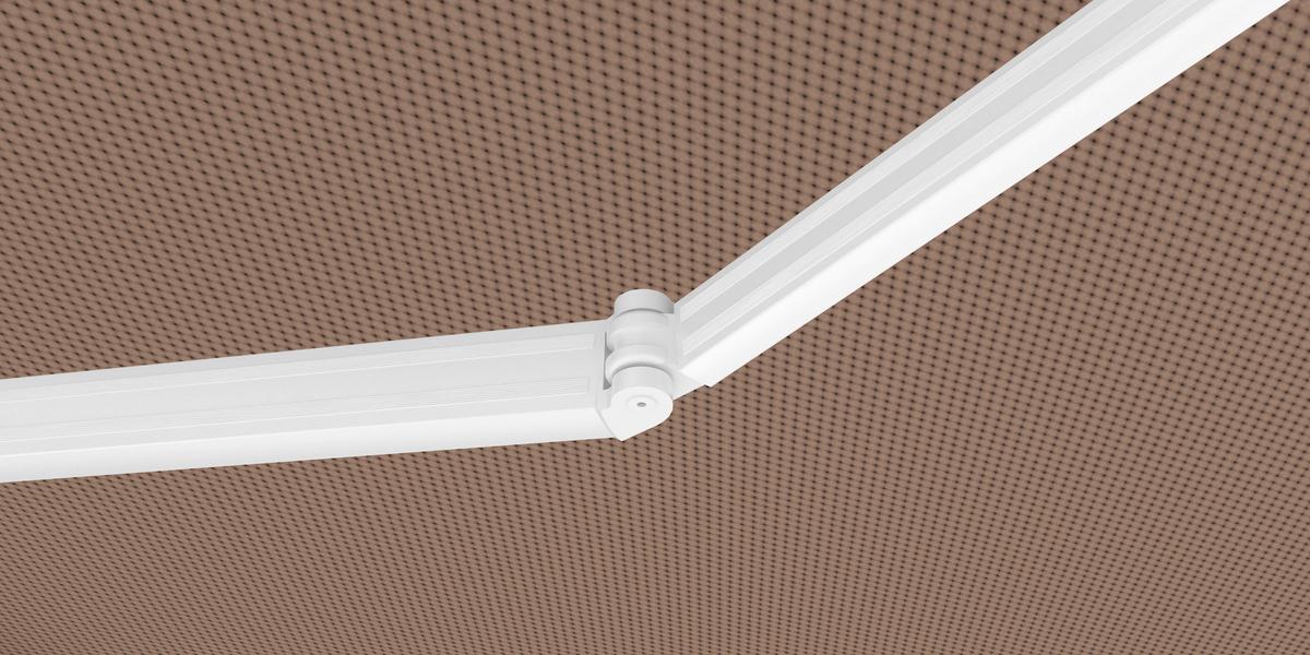 Hülsenmarkise 300x250 cm Taupe /Weiß, Decken-/Wandmontage - Taupe/Weiß, Basics, Textil (300/250cm) - Schwöller