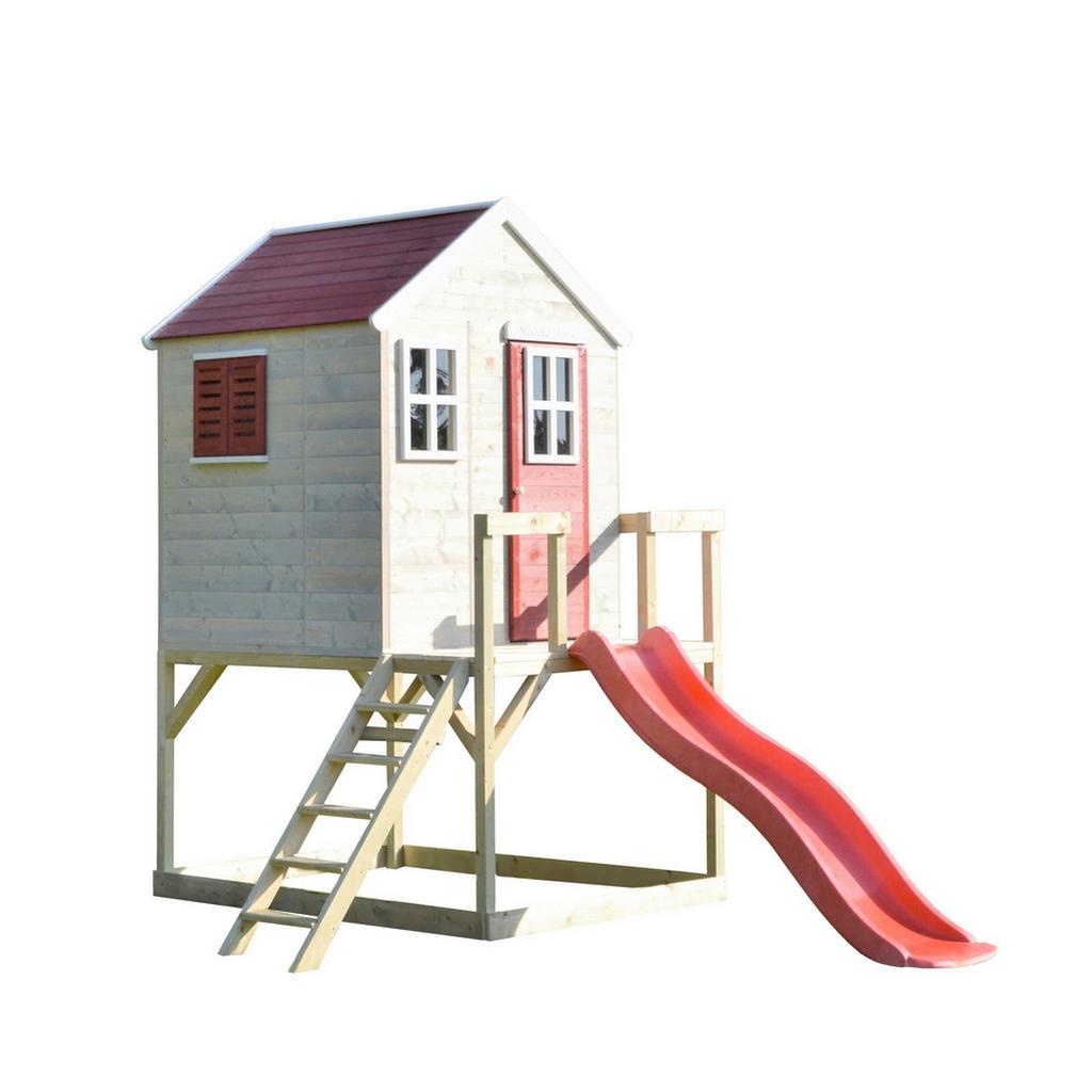 Spielhaus Tiger Naturfarben/Rot, B: 197 cm