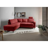 Eckschlafsofa Passione, Rot S: 200x242 Cm - Rot/Schwarz, MODERN, Textil (200/242cm) - Livetastic