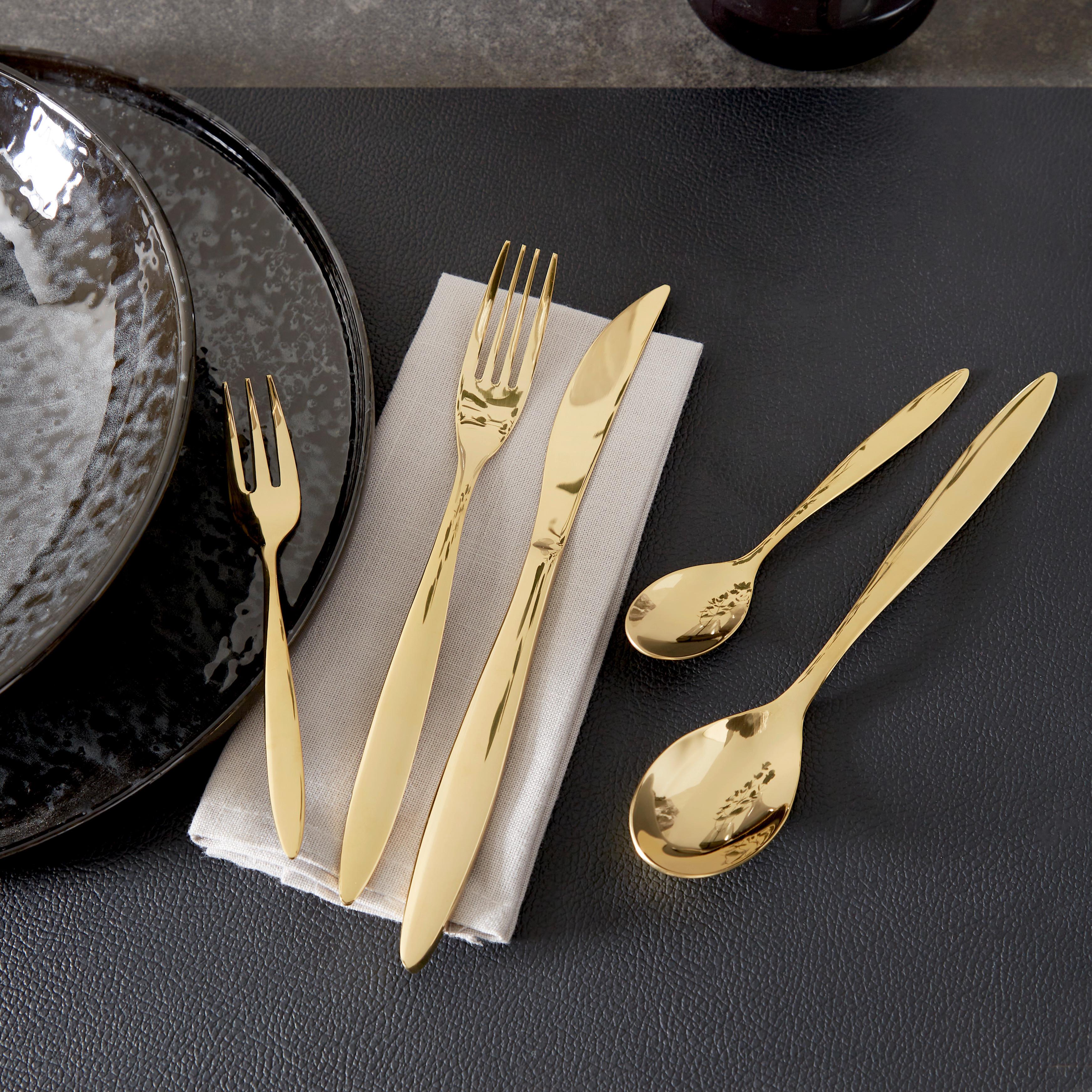 Besteckset 20-Teilig Nirmala für 4 Personen - Goldfarben, MODERN, Metall - Luca Bessoni