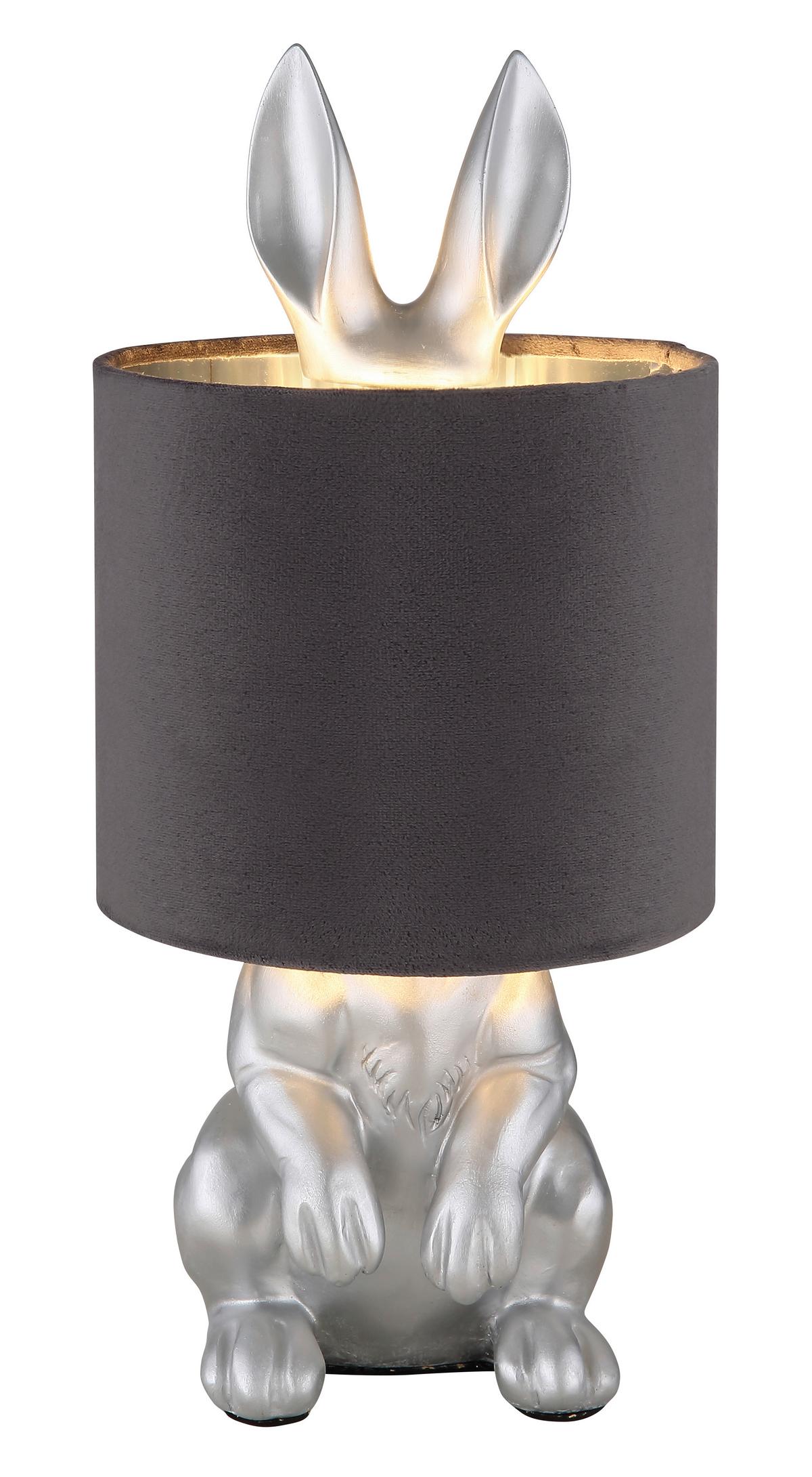 Tischleuchte 21633s - Silberfarben/Schwarz, Trend, Kunststoff (18/41cm) - Globo