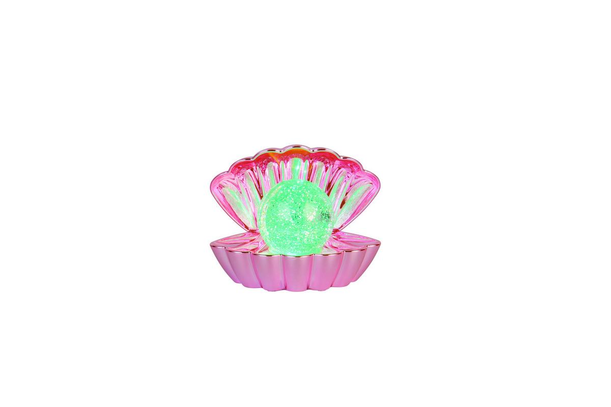 LED-TISCHLEUCHTE Glitzerkugel, pink, 0,80W - Pink/Transparent, Trend, Kunststoff (17.5/12,5/14,5cm)