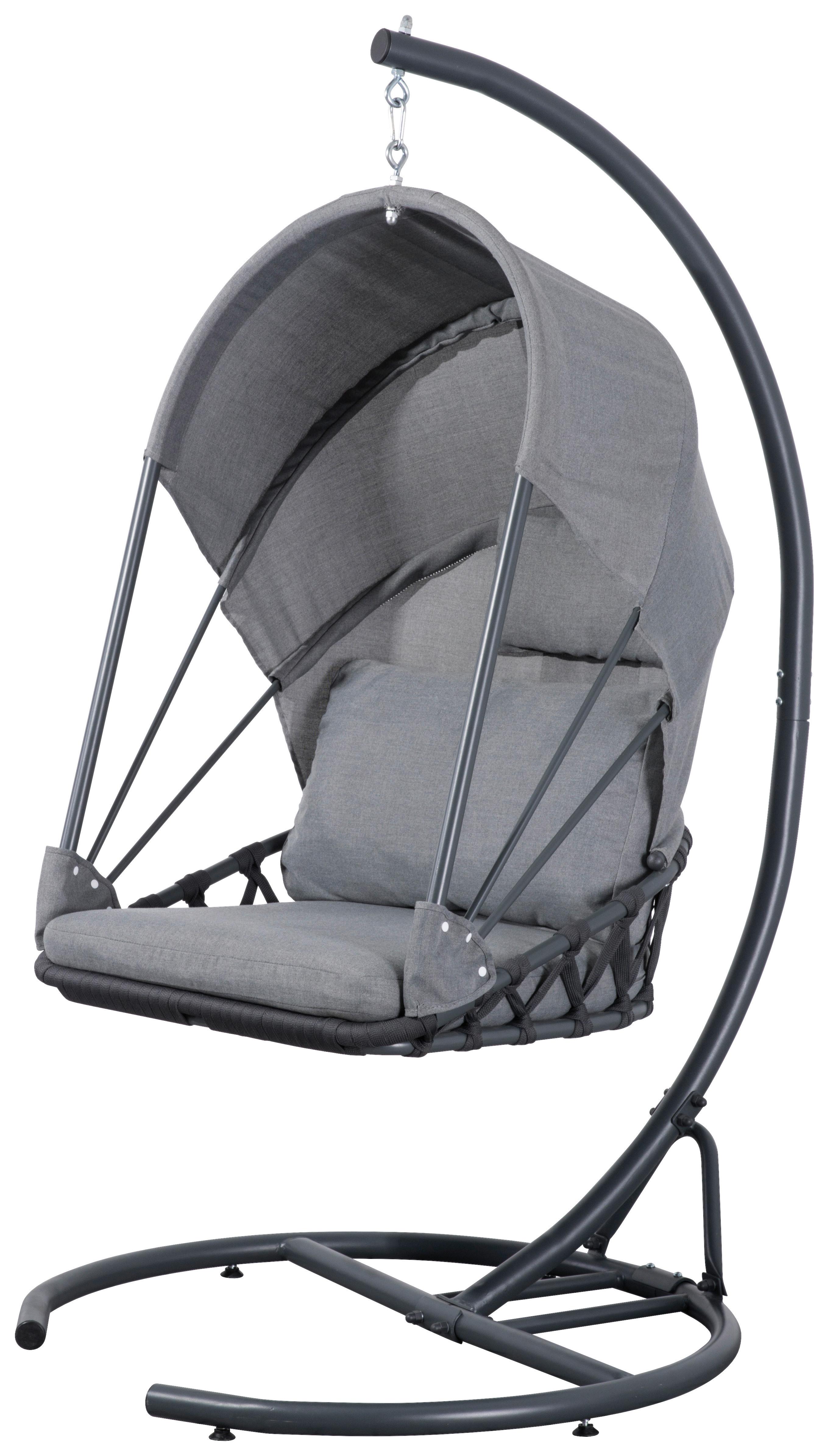 Hängesessel mit Gestell Acamp Moon gepolstert - Anthrazit/Grau, Basics, Textil/Metall (120/100/200cm) - Acamp