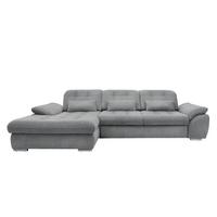 Ecksofa mit Bettkasten Rigatti Silberfarben 184x314cm - Chromfarben/Anthrazit, MODERN, Textil (184/314cm) - Livetastic