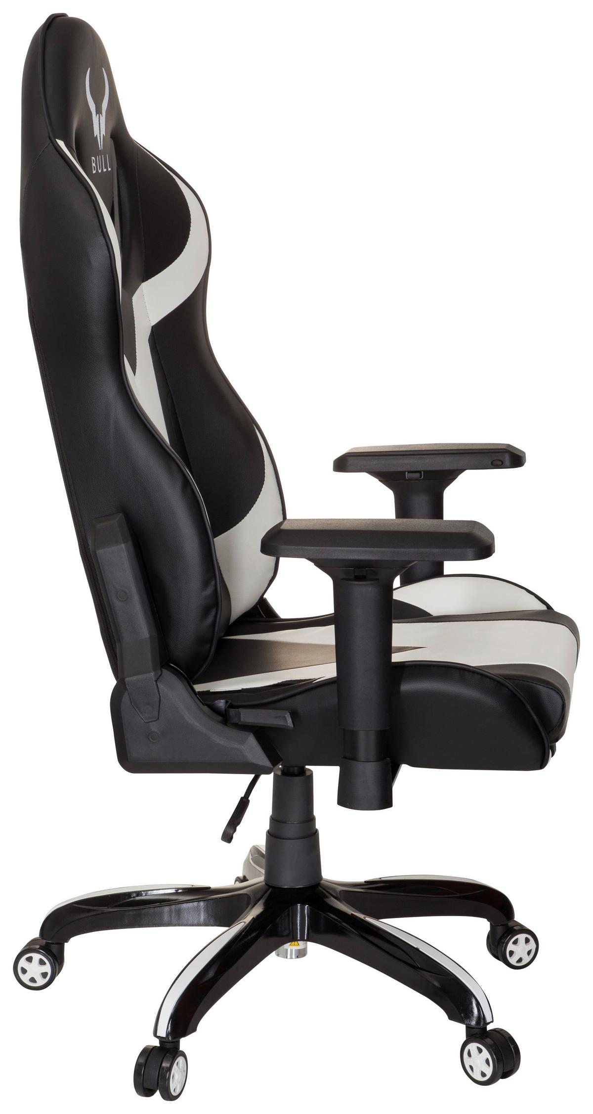 Gamingstuhl Promoter I Schwarz/Weiß - Schwarz/Weiß, MODERN, Kunststoff/Textil (74/133/67cm) - MID.YOU