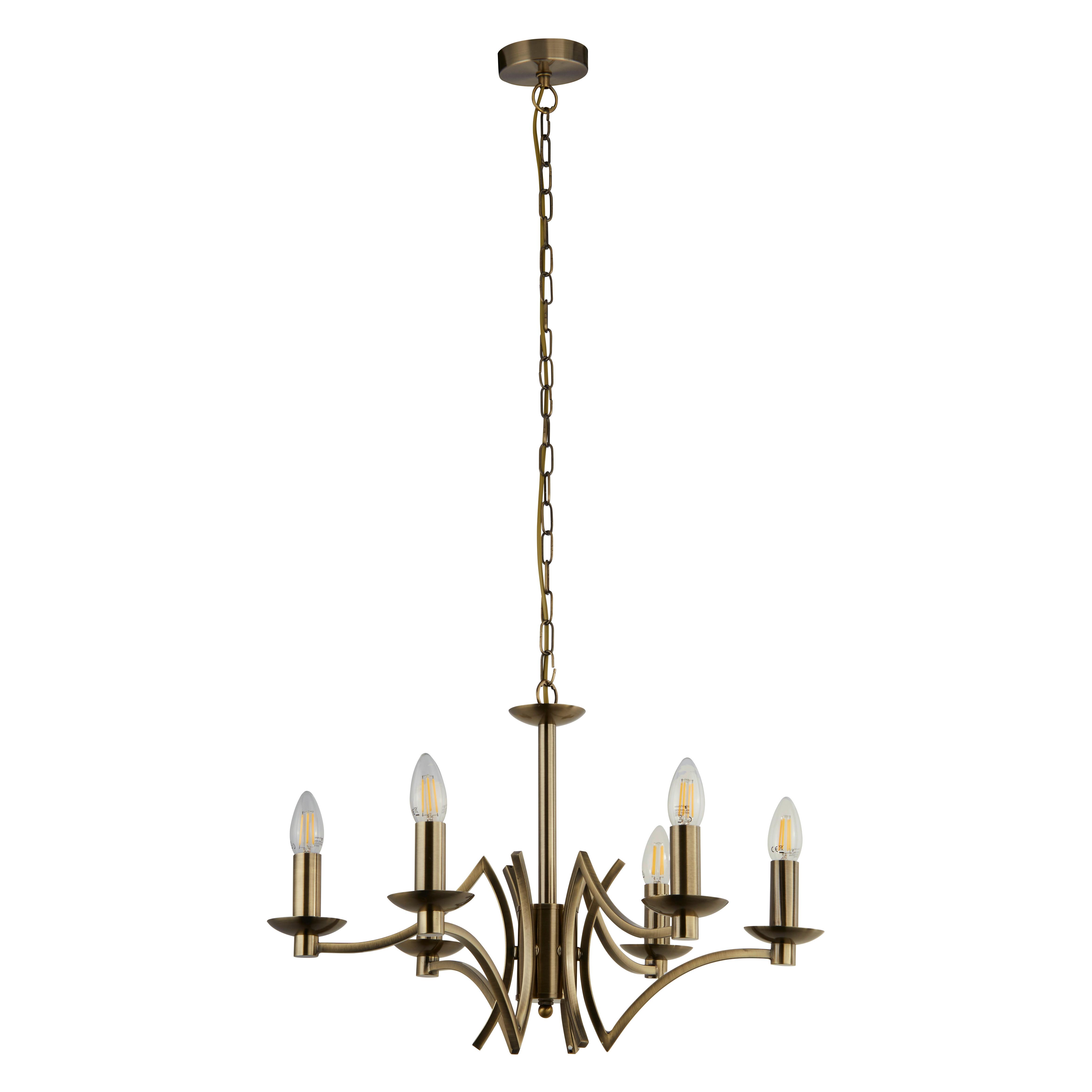 Kronleuchter 41312-6ab Ascot - Messingfarben, Design, Metall (56/150cm)