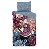 BETTWÄSCHE ASHER - Blau/Bordeaux, Design, Textil (140/200cm)