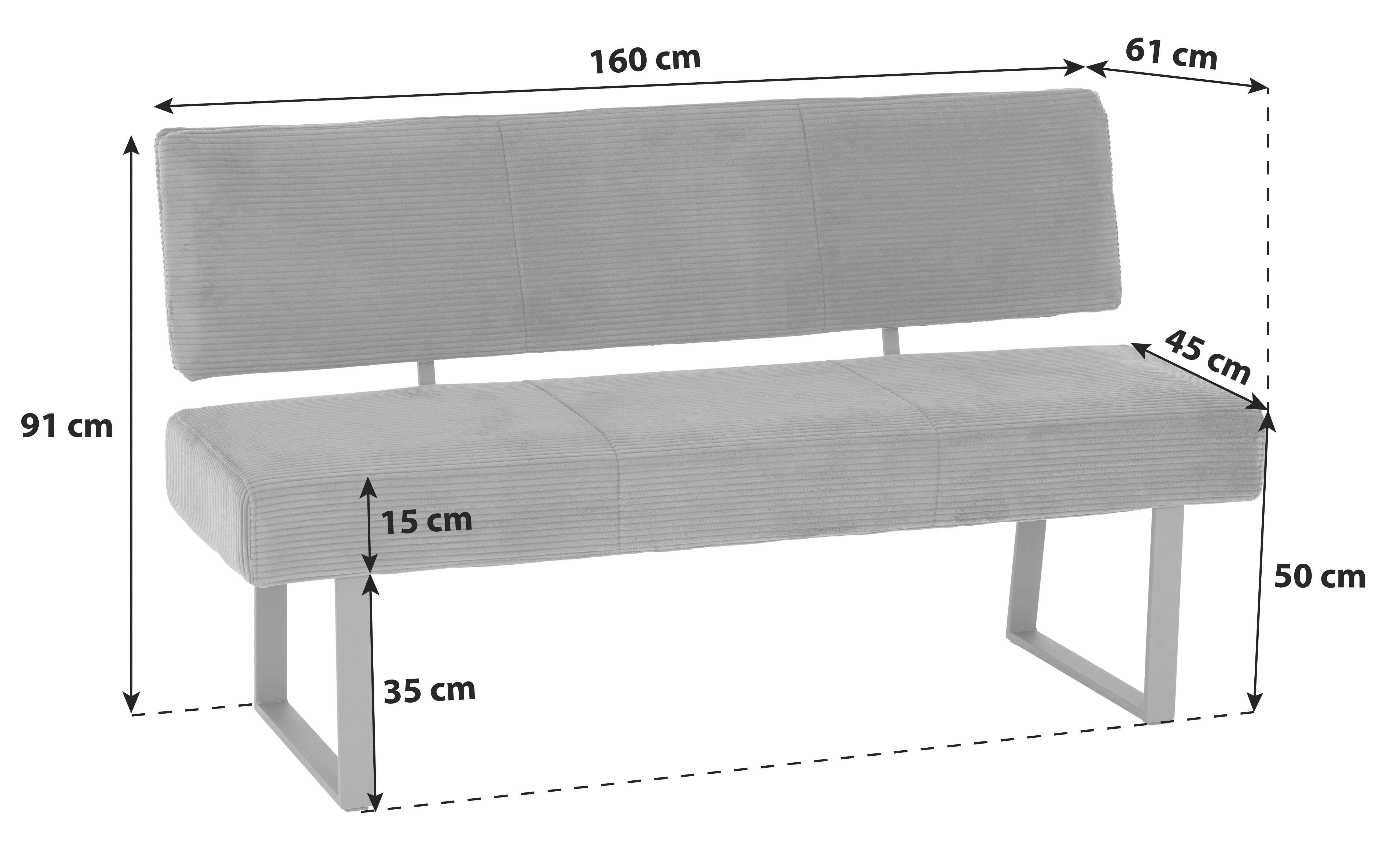 Ülőpad Olivia Giga-S - antracit, Modern, textil/fém (160/91/61cm)