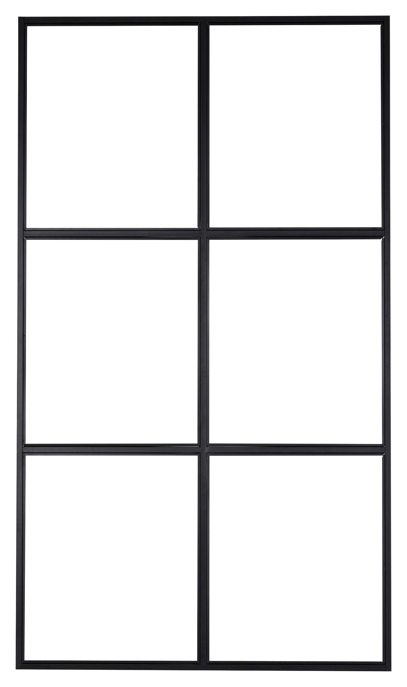 Trennwand Leif Schwarz B: 120 cm - Schwarz, MODERN, Glas/Metall (120/210/2cm) - P & B