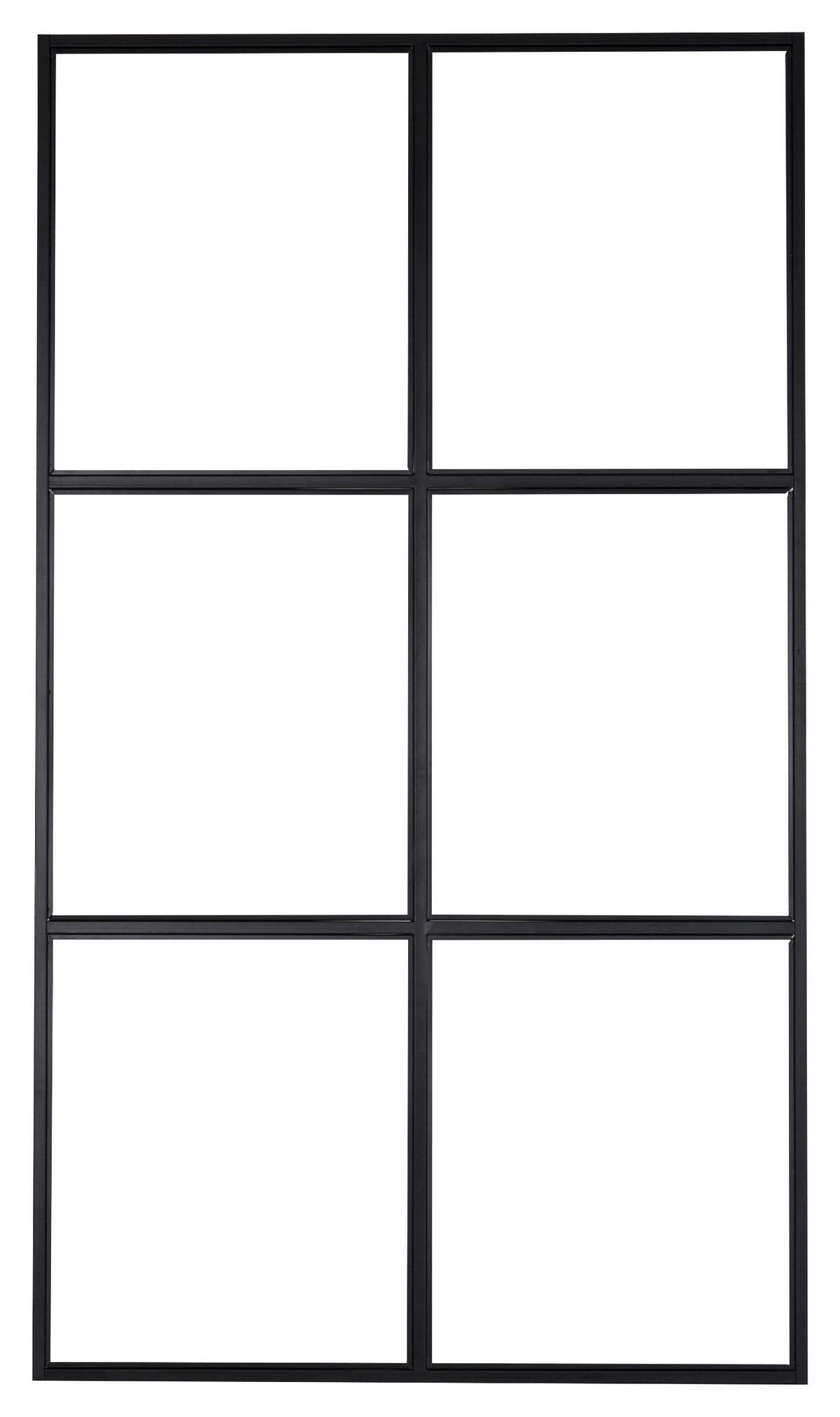 Trennwand Leif Schwarz B: 120 cm - Schwarz, MODERN, Glas/Metall (120/210/2cm) - P & B