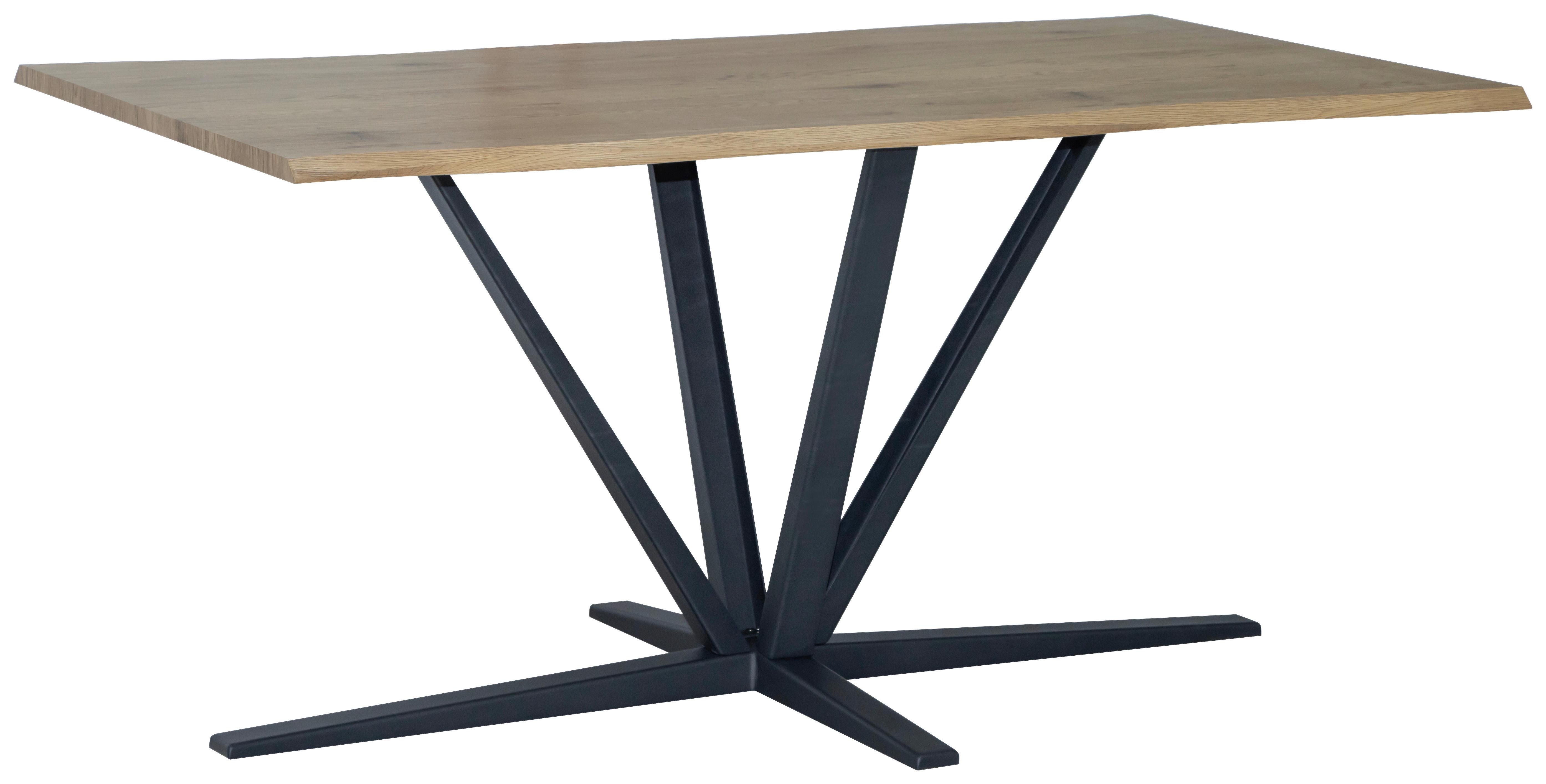 Esstisch Pim Eichefarben B: 160 cm - Eichefarben/Schwarz, MODERN, Holzwerkstoff/Metall (160/76/90cm) - MID.YOU