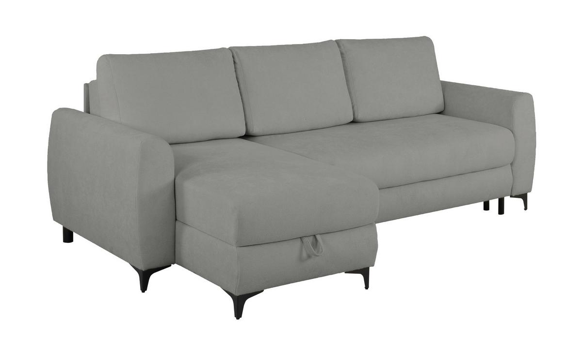 Ecksofa Moli, Grau S: 236x148 cm - Schwarz/Grau, Design, Textil (236/148cm) - MID.YOU
