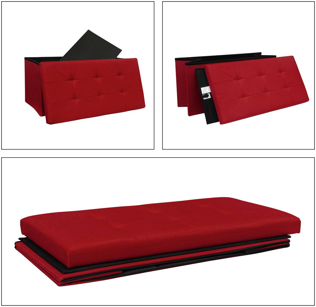 Sitzbox Boxas Rot B: 76 Cm - Rot, Basics, Holzwerkstoff/Kunststoff (76/38/38cm) - MID.YOU