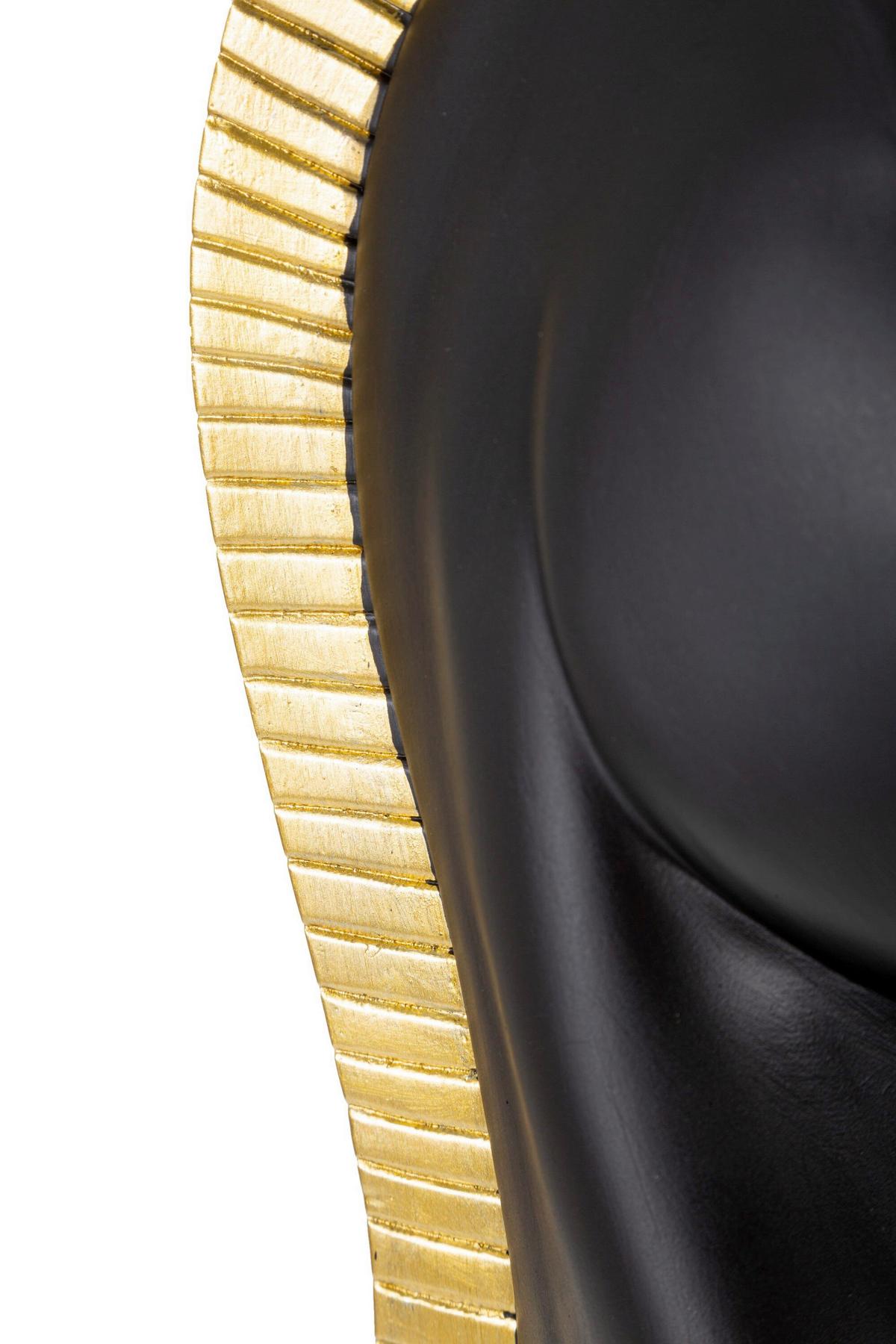 Skulptur Black And Gold Horse B: 18,5 cm - Goldfarben/Schwarz, Basics, Kunststoff (18.5/50/18.5cm)