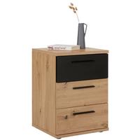 NOČNÝ STOLÍK RACER-LIGHT - čierna/farba duba, Konventionell, kov/kompozitné drevo (45/63/41cm)