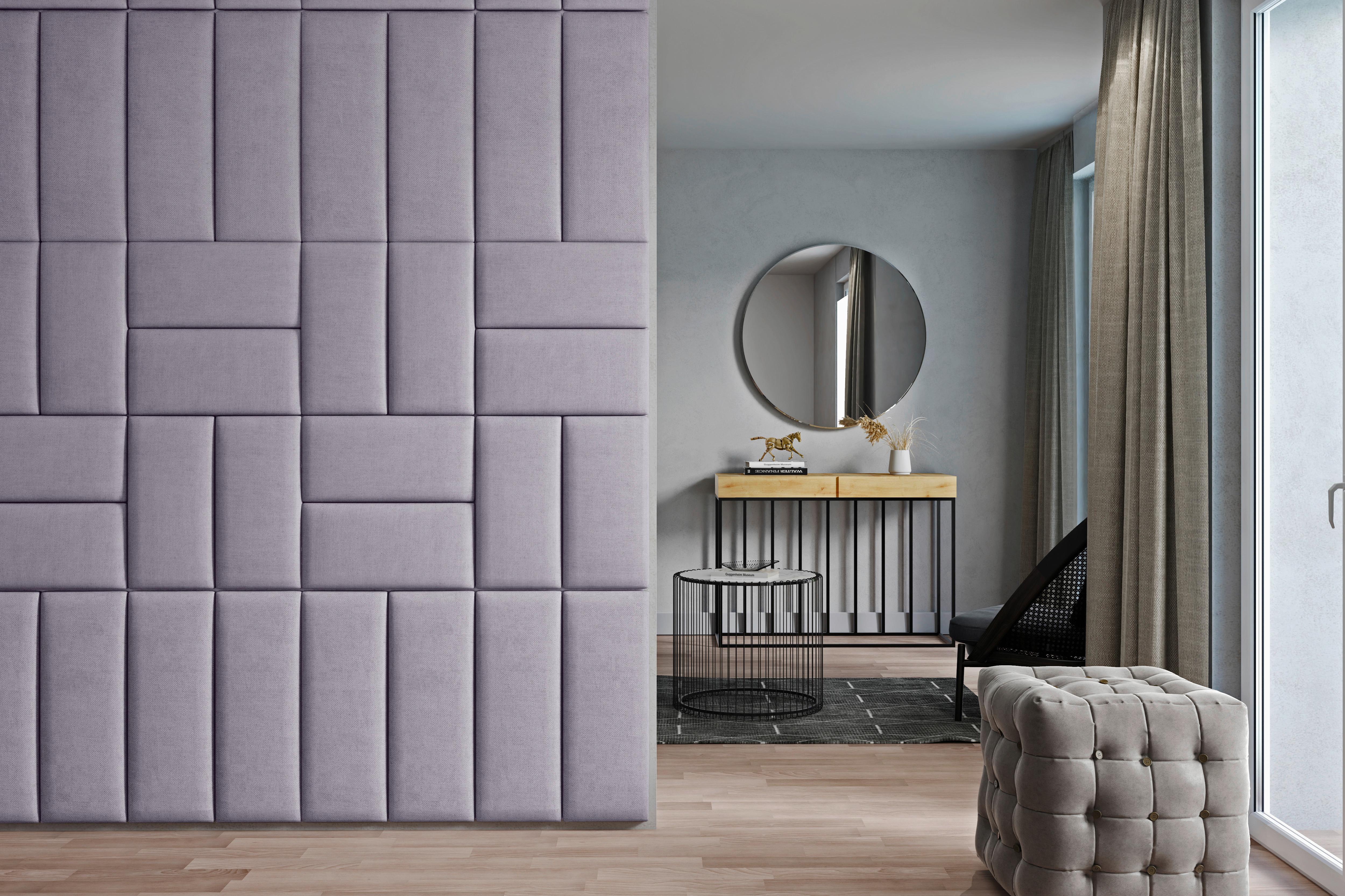 Wandpolster 2er-set 60x30 Cm Rechteckig, Grau - Grau, Basics, Textil (60/30/4cm) - MID.YOU