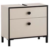 Waschbeckenunterschrank Edda Creme/Schwarz/Beige B: 65,1cm - Beige/Creme, MODERN, Holzwerkstoff (65,1/59,1/33,0cm) - MID.YOU