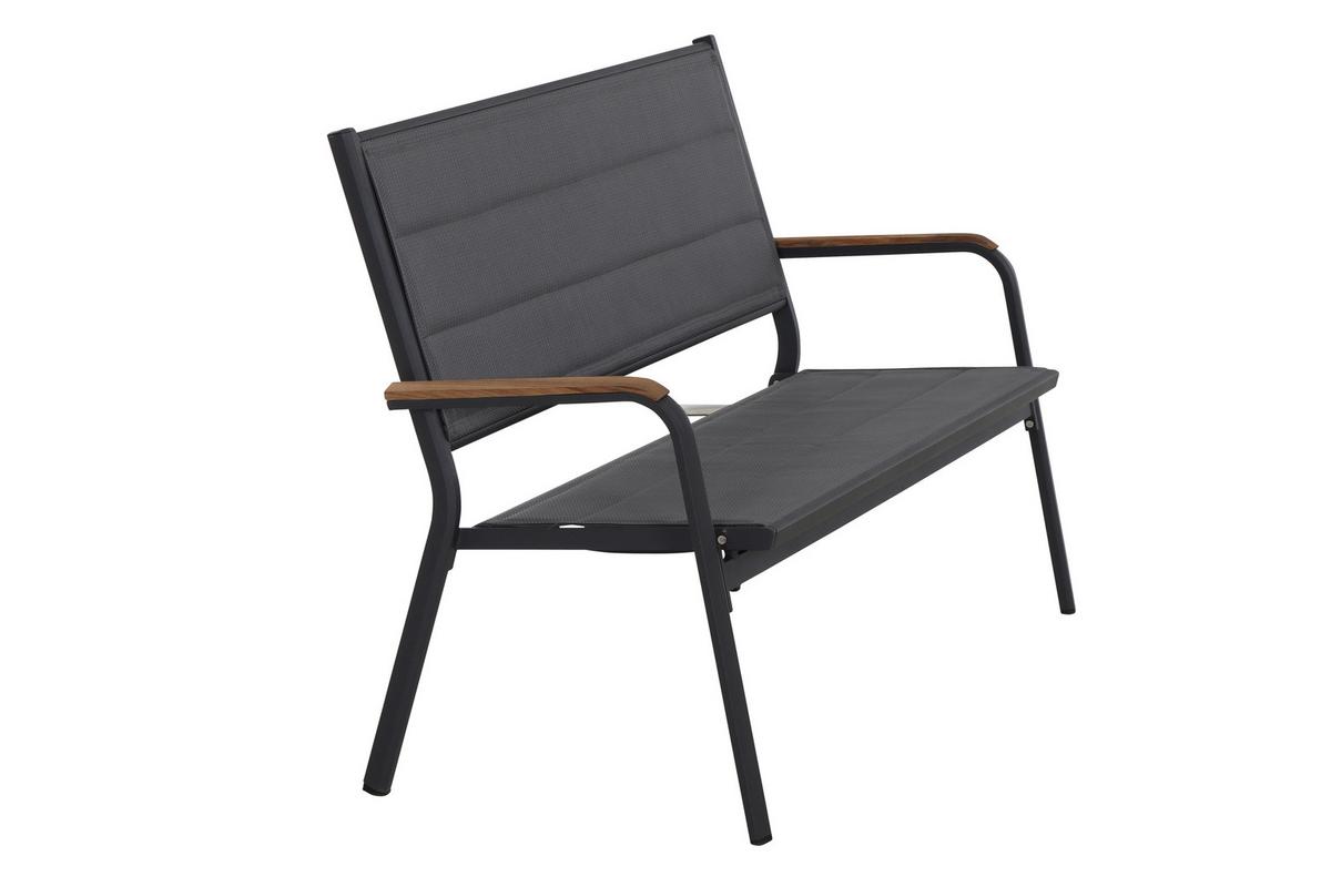 Gartenbank N40082 - Anthrazit, KONVENTIONELL, Holz/Kunststoff (138,5/97/67cm) - Siena Garden