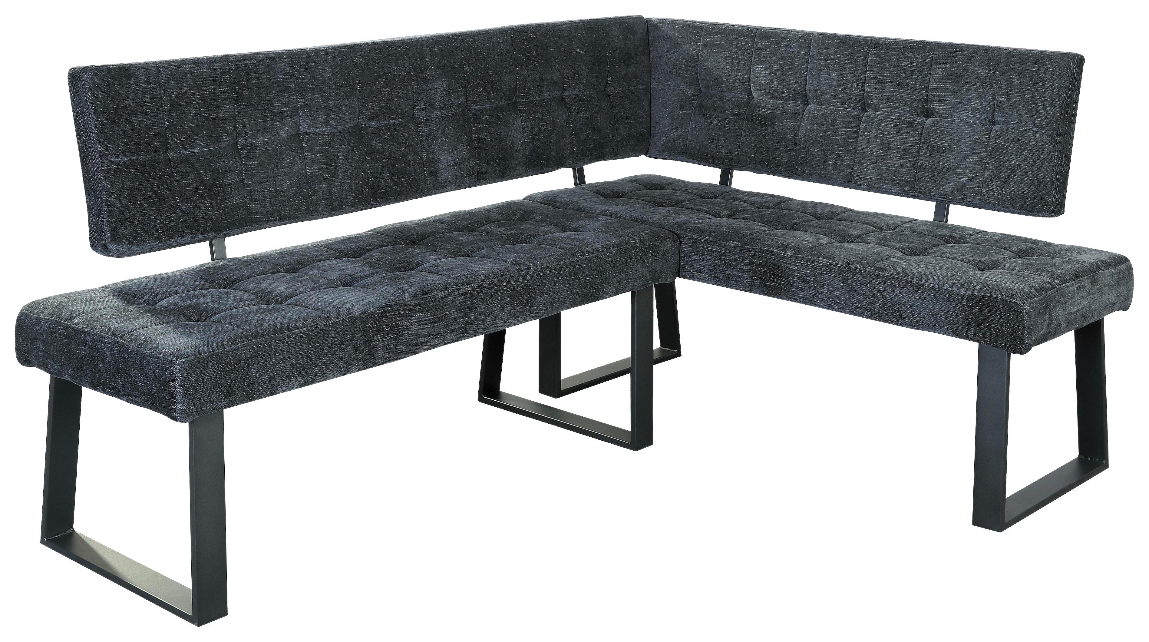 Eckbank Dunkelgrau Polyester Lavik 185x134 Cm - Dunkelgrau/Schwarz, MODERN, Textil/Metall (185/134cm) - MID.YOU