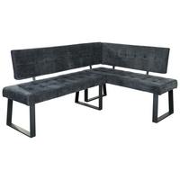 Eckbank Dunkelgrau Polyester Lavik 185x134 cm - Dunkelgrau/Schwarz, MODERN, Textil/Metall (185/134cm) - MID.YOU