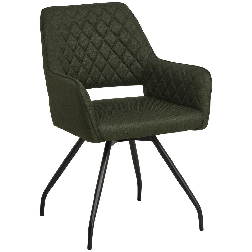 Armlehnstuhl Pam Grün, Sitzfl. 360° Drehbar