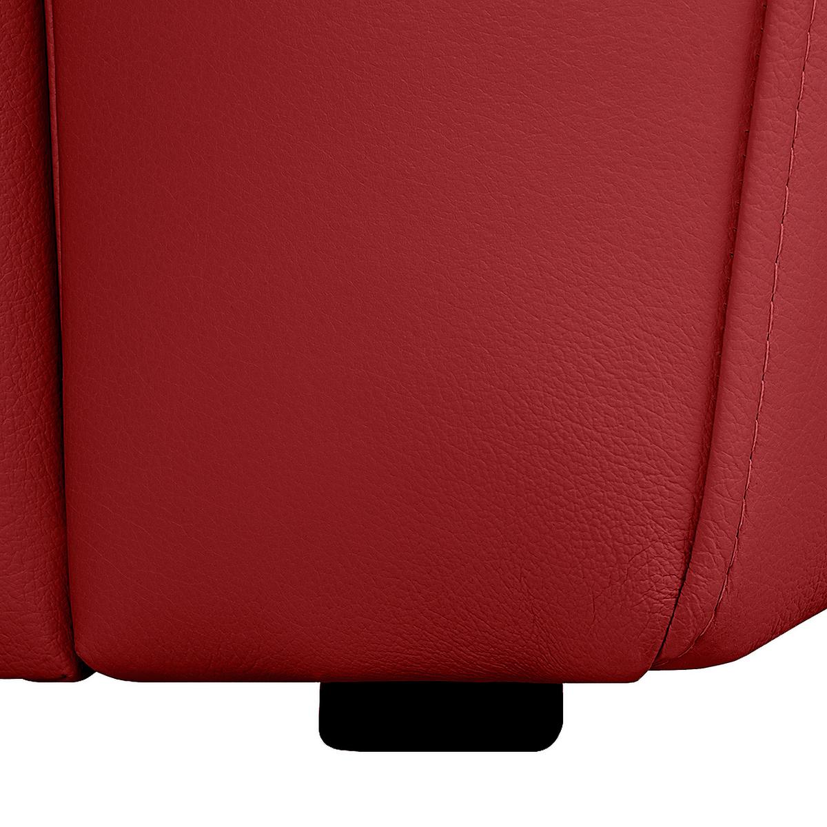 Sessel Oslo Rot B: 105 Cm - Rot/Schwarz, Design, Leder (105/92/85cm) - Livetastic