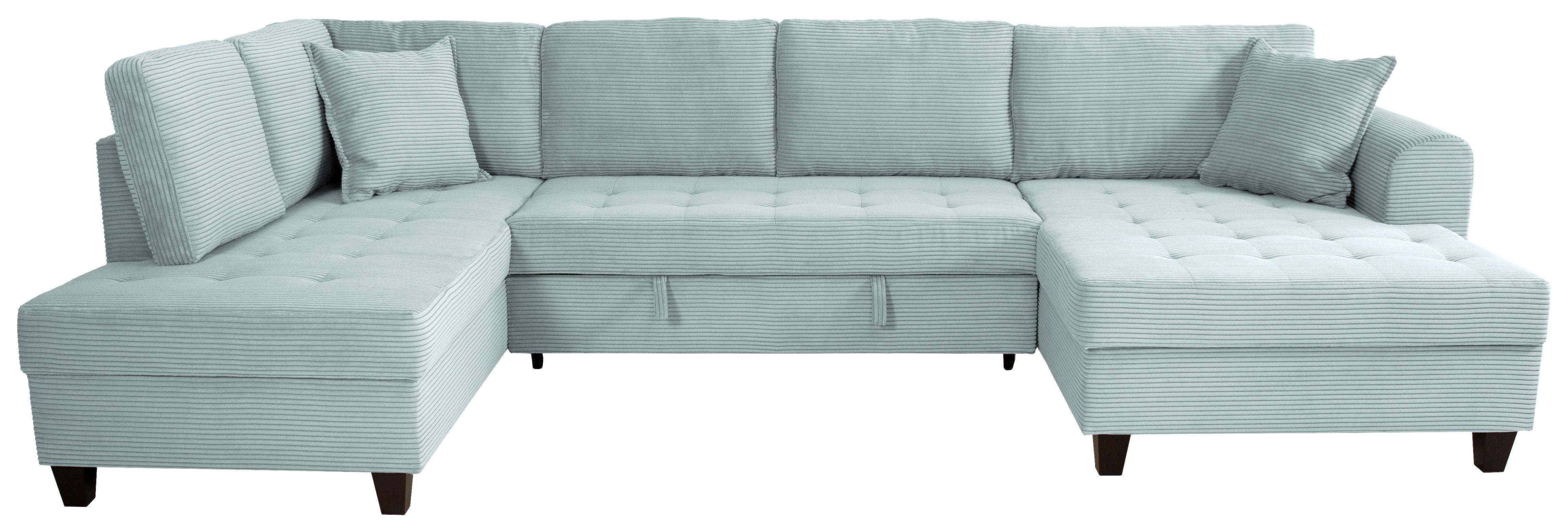 Wohnlandschaft Moritz Graugrün U-Form:178x324x155 Cm - Graugrün, Trend, Textil (178/324/155cm)