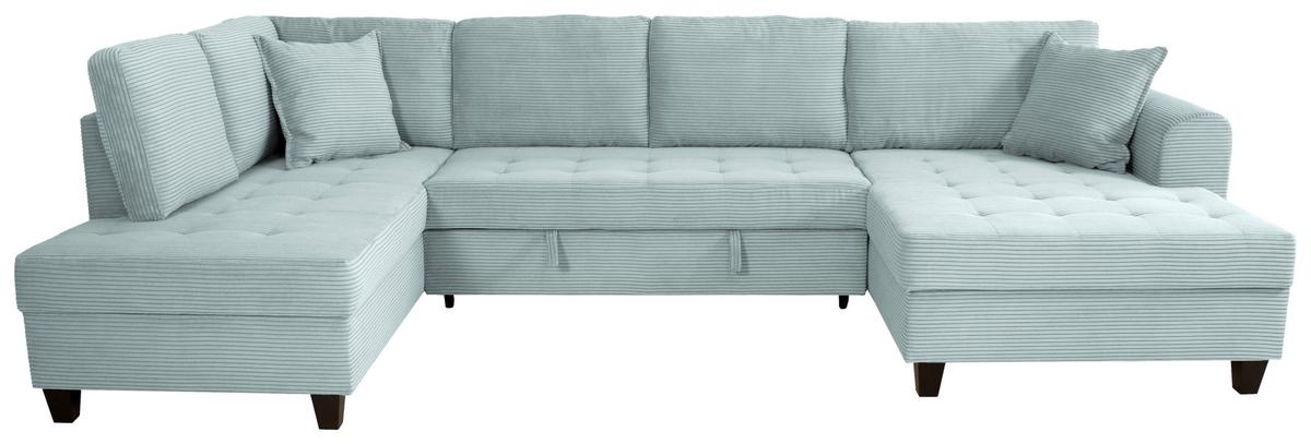 Wohnlandschaft Moritz Graugrün U-Form:178x324x155 Cm - Graugrün, Trend, Textil (178/324/155cm)