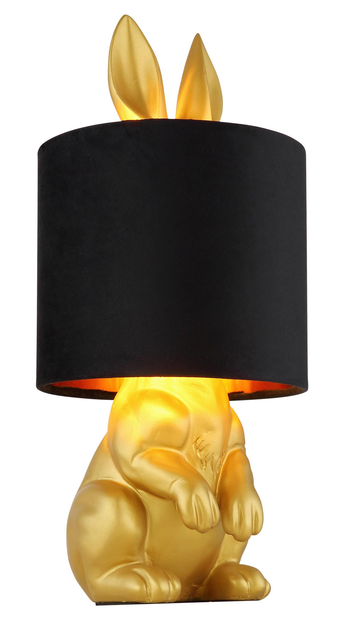 Tischleuchte 21633g Hase - Goldfarben/Schwarz, Trend, Kunststoff/Textil (18/41cm) - Globo