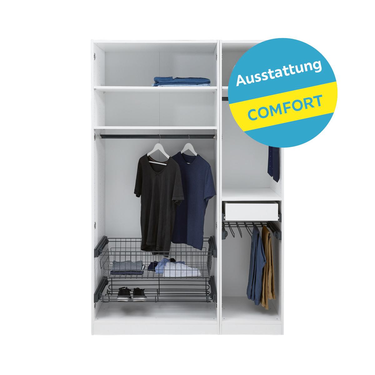 Offener Kleiderschrank 136,7 Cm Unit Weiß - Weiß, MODERN, Holzwerkstoff (136,7/210/56,5cm) - Ondega