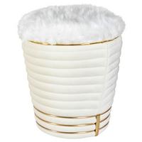 Hocker Doric 325 Beige/Goldfarben D: 42 cm - Beige/Goldfarben, Design, Textil (42/50cm) - Kayoom