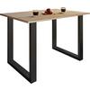 Jedálenský stôl XONA sonoma dub/čierny - čierna/dub sonoma, Basics, kompozitné drevo (140/80/76cm) - MID.YOU