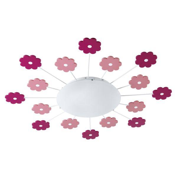 Kinderdeckenleuchte 92147 Viki 1 - Violett/Rosa, KONVENTIONELL, Glas/Kunststoff (61,5/8cm) - Eglo