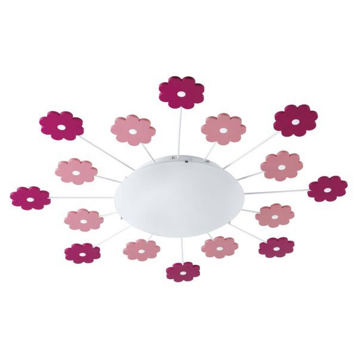 Kinderdeckenleuchte 92147 Viki 1 - Violett/Rosa, KONVENTIONELL, Glas/Kunststoff (61,5/8cm) - Eglo