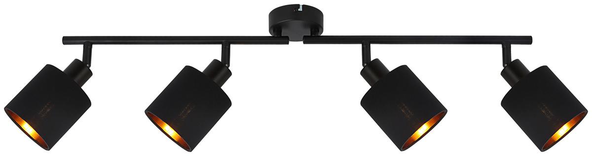 Bodové svítidlo Goldi, E14 LED max. 15W - černá/barvy zlata, Moderní, kov/textil (89,5/10/23cm) - Mömax