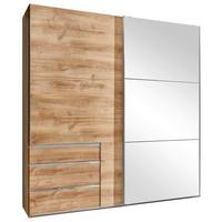 Schwebetürenschrank Mit Spiegel 200cm Level 36a, Eiche Dekor - Eichefarben, MODERN, Glas/Holzwerkstoff (200/216/65cm) - MID.YOU