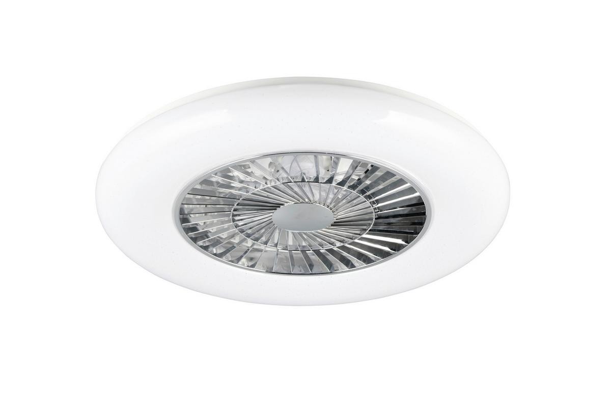 Deckenventilator Visby Weiß Chromfarben D:58cm - Chromfarben/Weiß, KONVENTIONELL, Kunststoff (58/19cm)