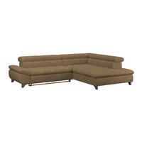 Eckbank Gemini Braun, B: 312cm - Chromfarben/Braun, KONVENTIONELL, Textil (312/234cm)