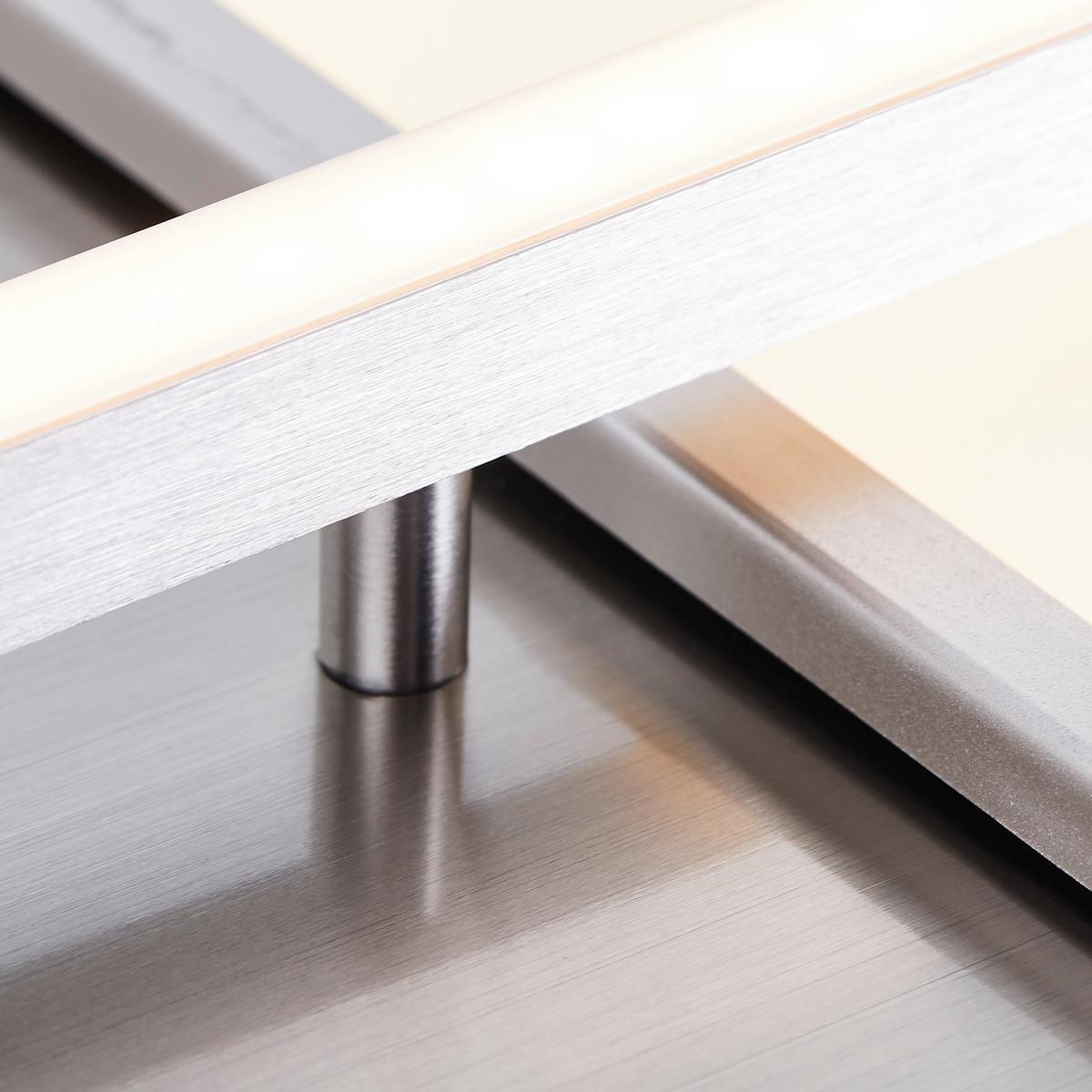 LED-Deckenleuchte Zelia L: 40 cm Mit 3 Helligkeitsstufen - Nickelfarben, Design, Kunststoff/Metall (6,4/40/40cm) - Brilliant