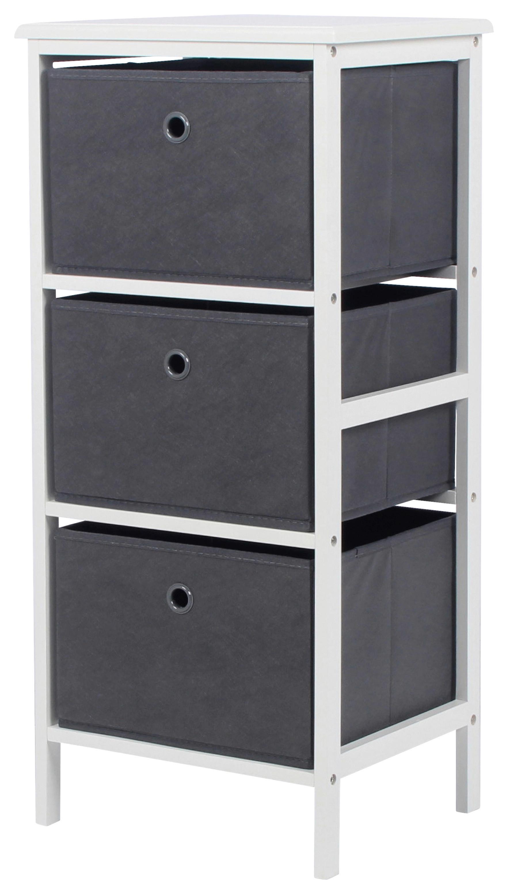 REGÁL OLIVER 2 - sivá/biela, Modern, drevo/kompozitné drevo (37/80/30cm)