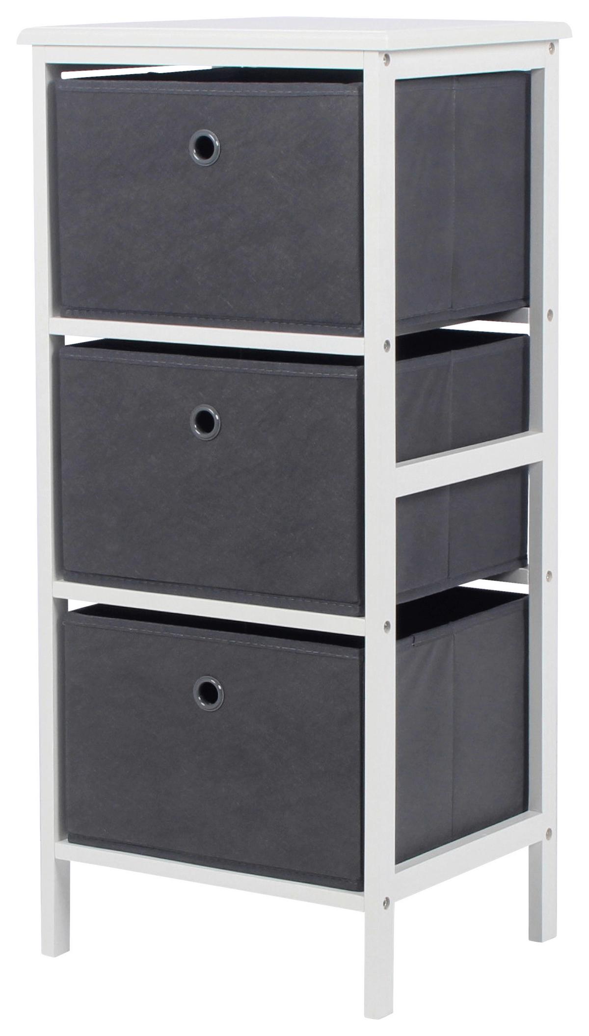 REGÁL OLIVER 2 - sivá/biela, Modern, drevo/kompozitné drevo (37/80/30cm)