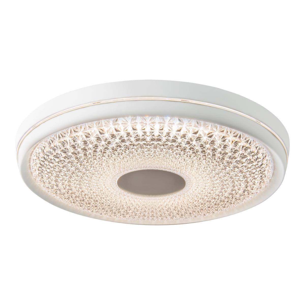 LED-Deckenleuchte Boise Ø 51 cm dimmbar mit Fernbedienung - Klar/Weiß, KONVENTIONELL, Kunststoff/Metall (51/8,5cm) - Näve