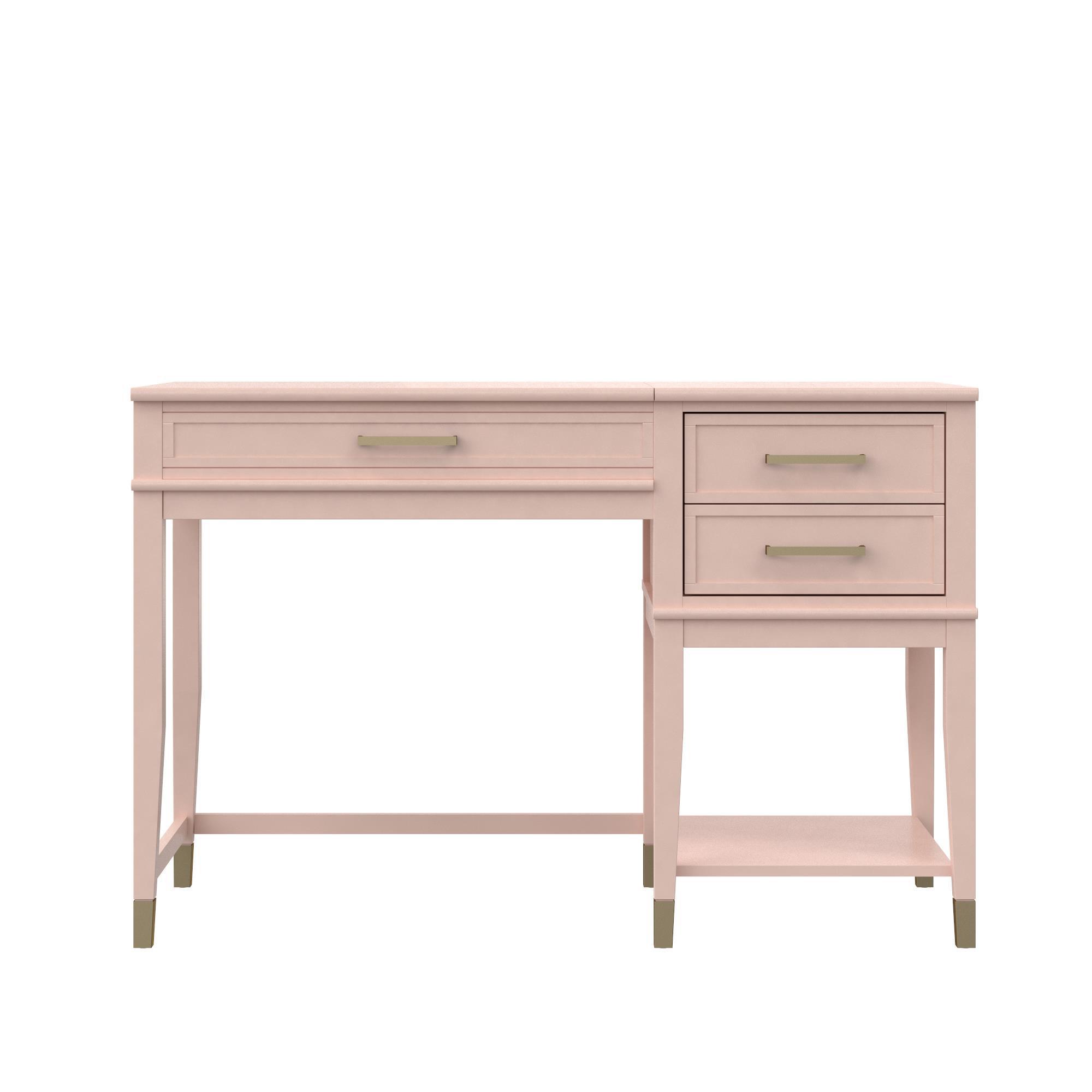 Schreibtisch Westerleigh Rosa 77 cm - Rosa, Design, Holzwerkstoff/Metall (115/77/49cm) - MID.YOU