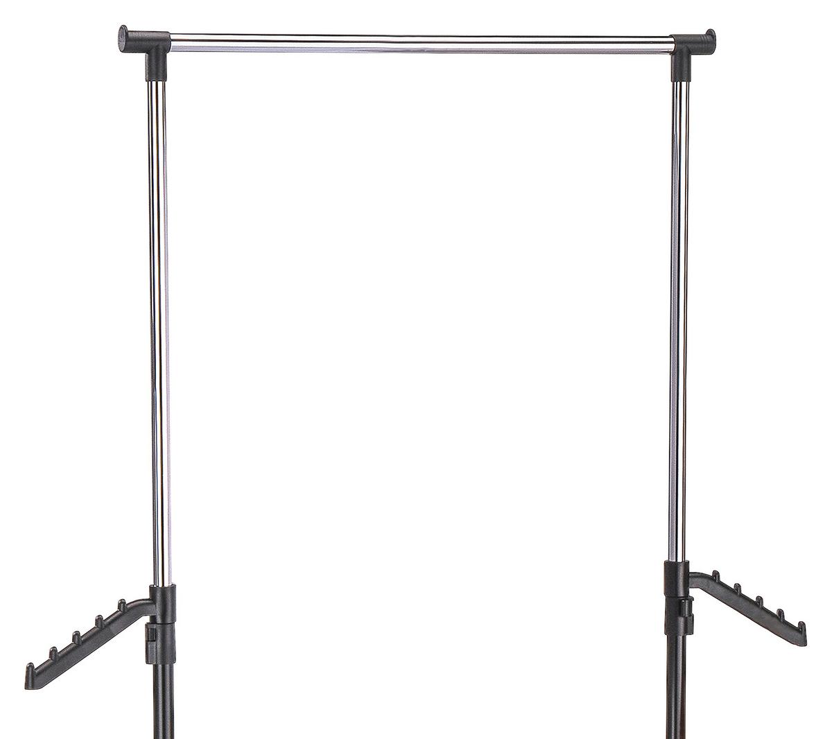 POJÍZDNÝ ŠATNÍ STOJAN MIKE - černá/barvy chromu, Konvenční, kov/plast (80/99-179/40cm) - Based