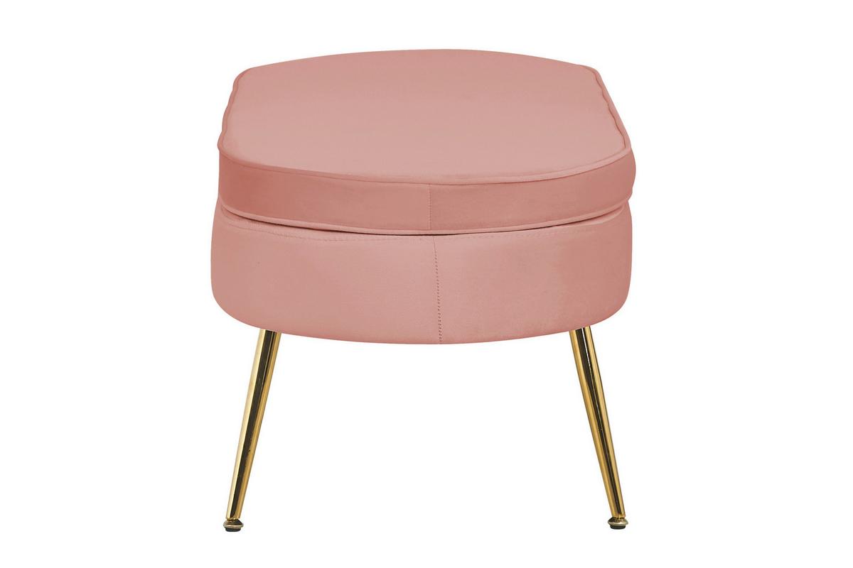 Hocker Rosa B: 99 Cm - Goldfarben/Rosa, MODERN, Textil (99/40/44cm) - Livetastic