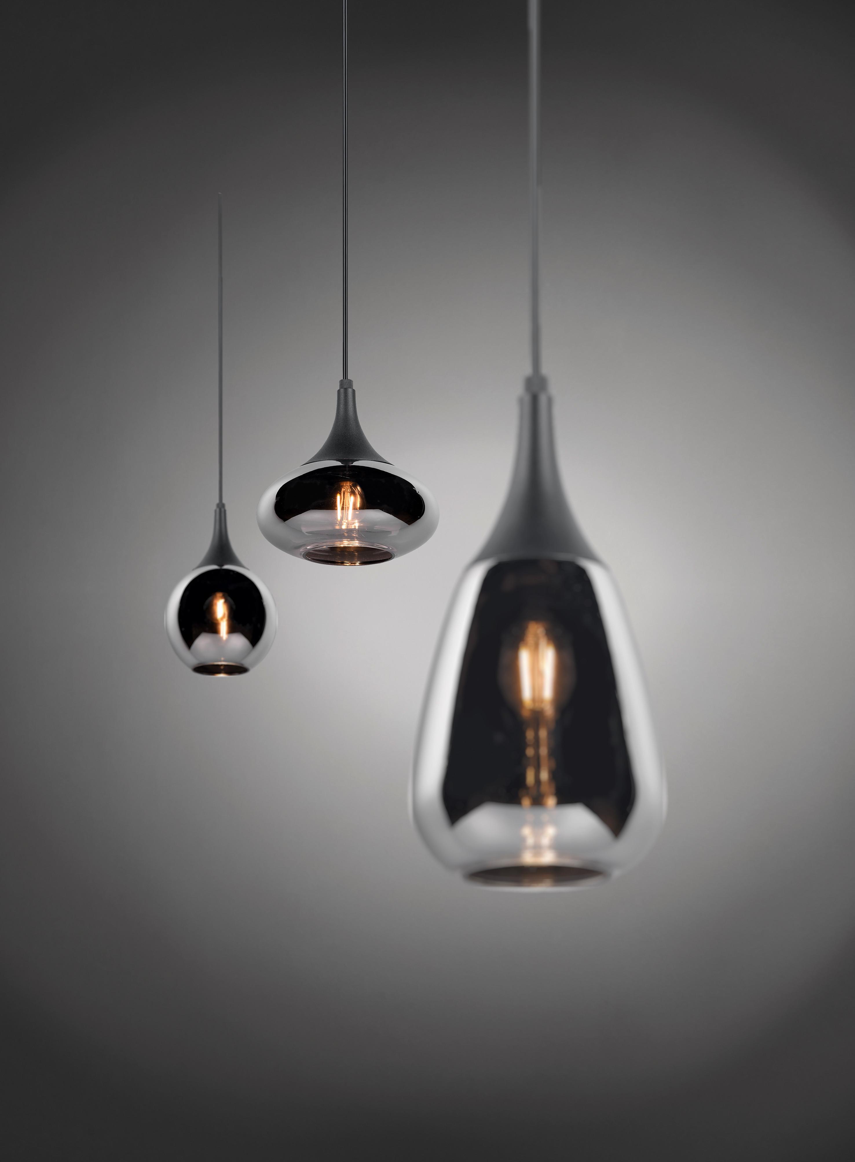 Hängeleuchte 317000332 Lumina - Chromfarben/Schwarz, Design, Glas/Metall (68,8/19,5/150cm) - Trio Leuchten