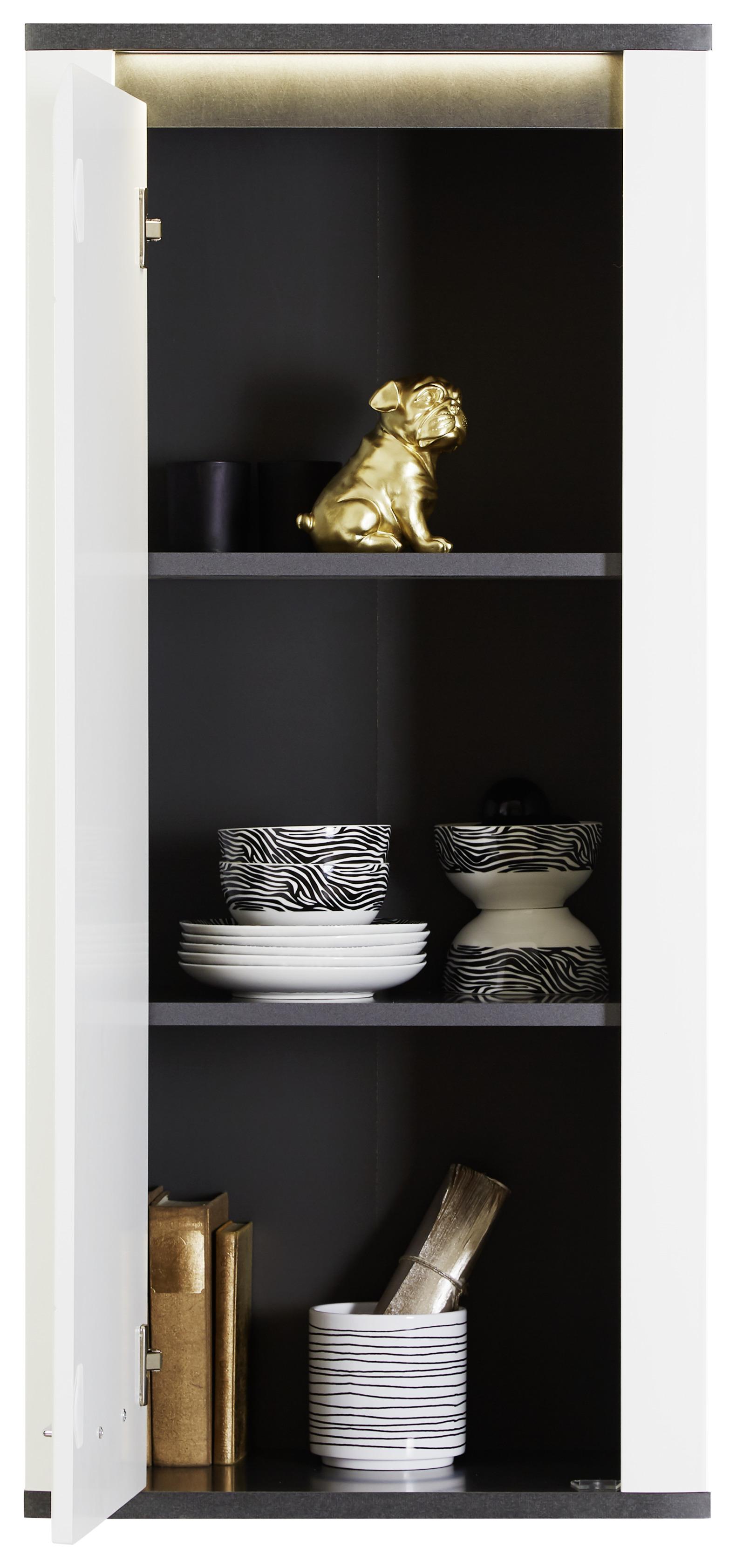 Függesztett Elem Alassio - grafitszürke/fehér, Modern, faalapú anyag (54,7/118,5/34cm) - Luca Bessoni