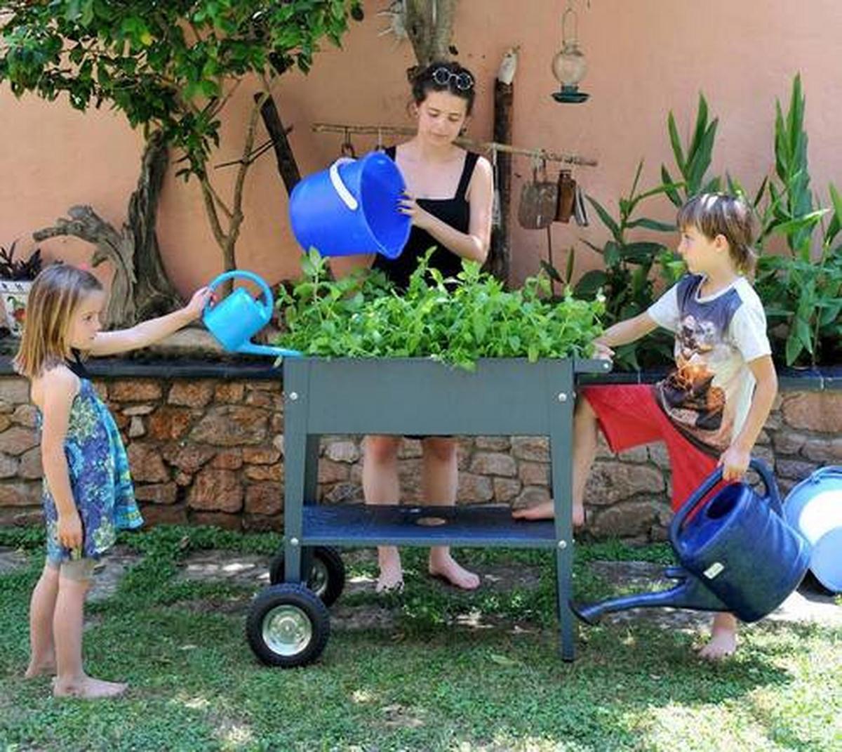 Hochbeet Kräuterfabrik Urban - Anthrazit, Basics, Metall (35/80/75cm)